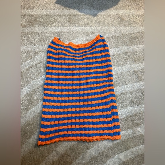 Amazon ACOSAP Women's Crop Striped Print Ribbed Knit Stretchy Strapless Tube Top - Picture 4 of 4